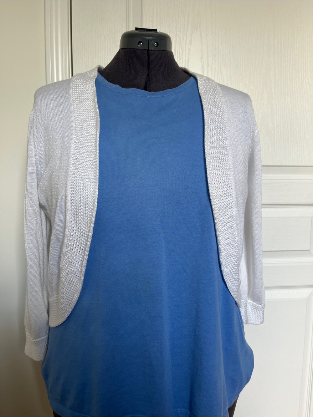 White Open-Front Cropped Women's Cardigan - White